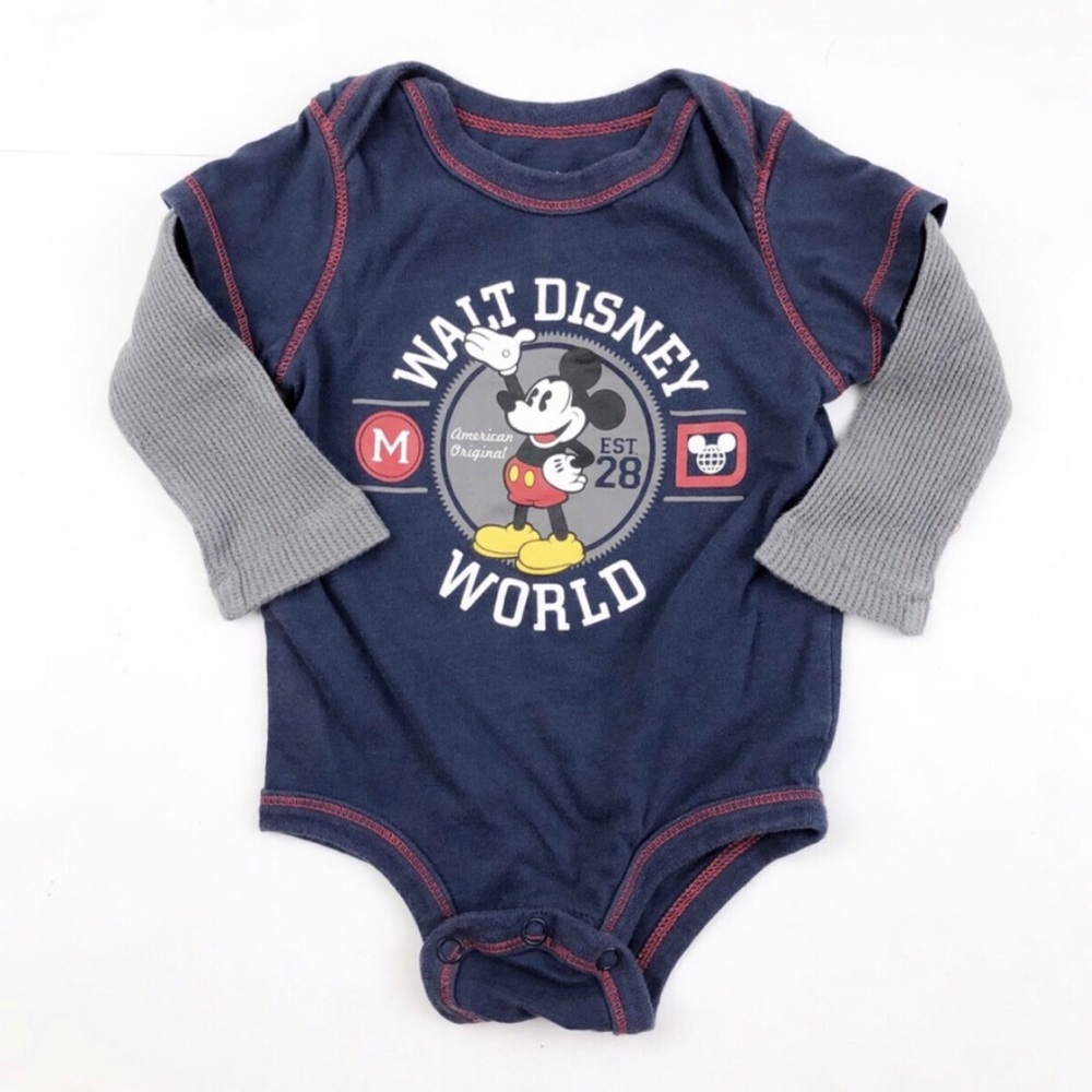 Walt Disney World Disney Parks Mickey Mouse One Piece Blue Gray Size 6 Months